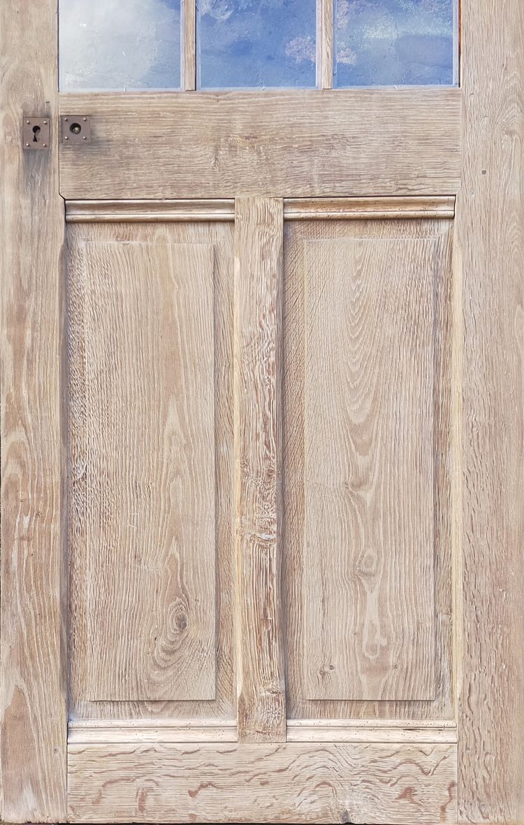 Antique Blond Oak Door Height 240 to 230 Cm Width 77 to 72 Cm