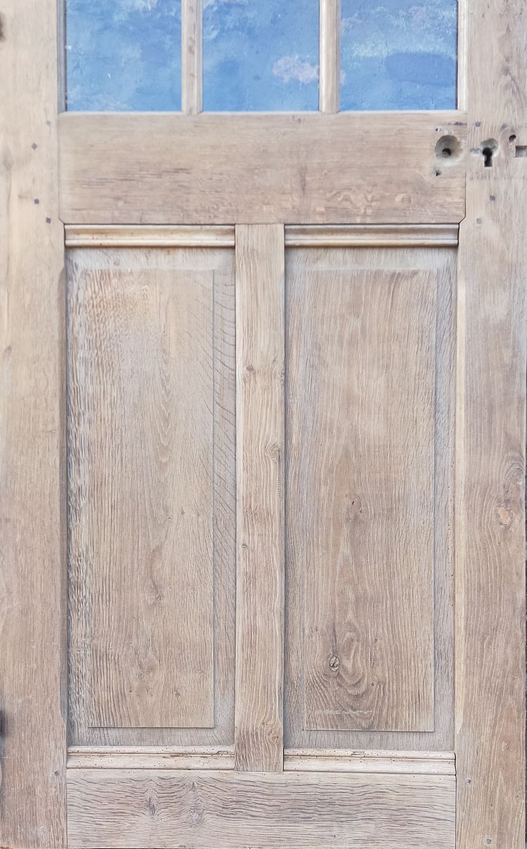 Antique Blond Oak Door Height 240 to 230 Cm Width 77 to 72 Cm