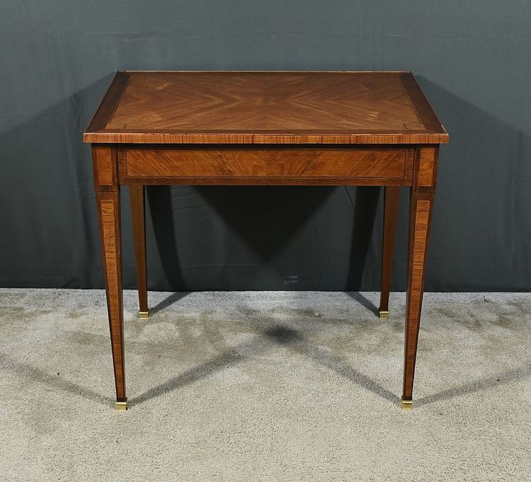 Small Marquetry Table and Desk, Louis XVI style - 2nd half 19th century