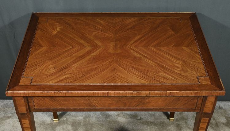 Small Marquetry Table and Desk, Louis XVI style - 2nd half 19th century