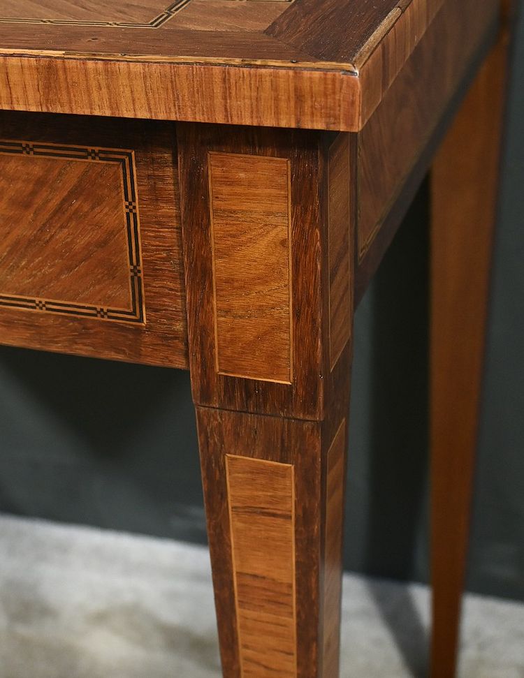 Small Marquetry Table and Desk, Louis XVI style - 2nd half 19th century