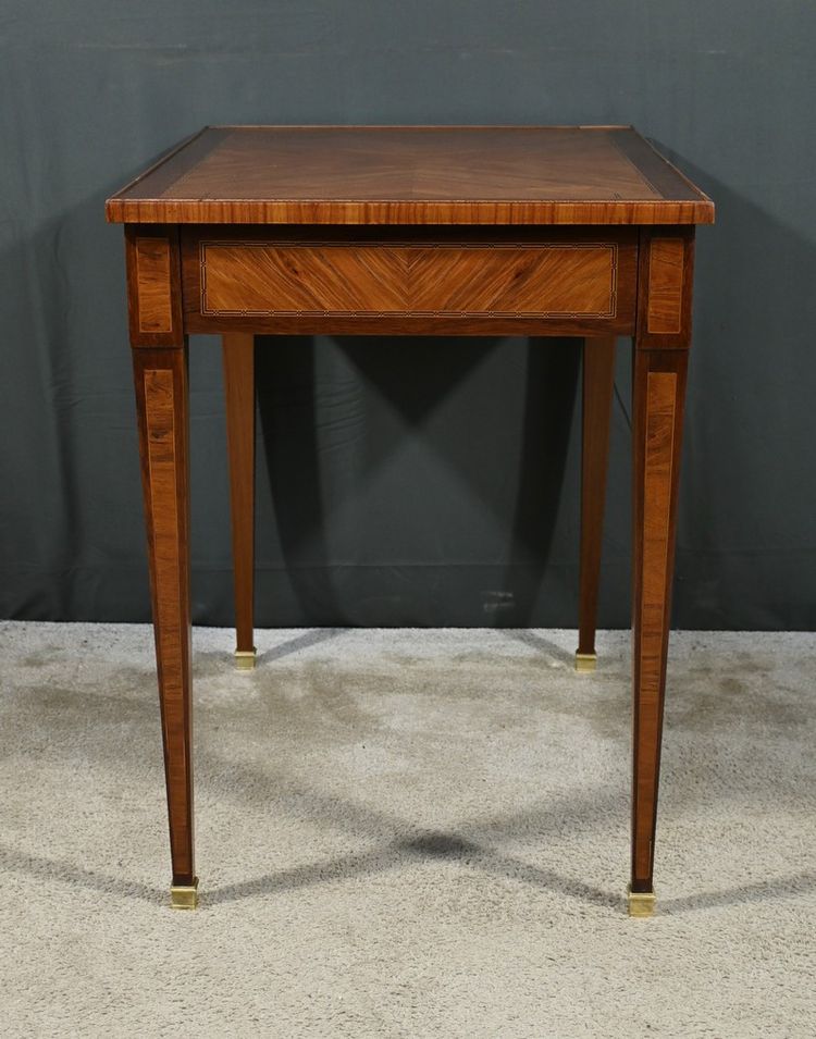 Small Marquetry Table and Desk, Louis XVI style - 2nd half 19th century