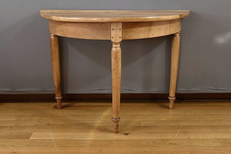 Half-moon console in blond cherry, Louis-Philippe style – 2nd part of the 19th century