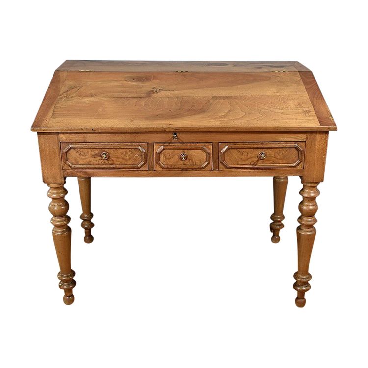 Solid Walnut Sloping Desk, Louis-Philippe Style – Part 2 of the 19th Century