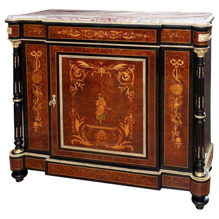 Antique French Napoleon III sideboard, 19th century.