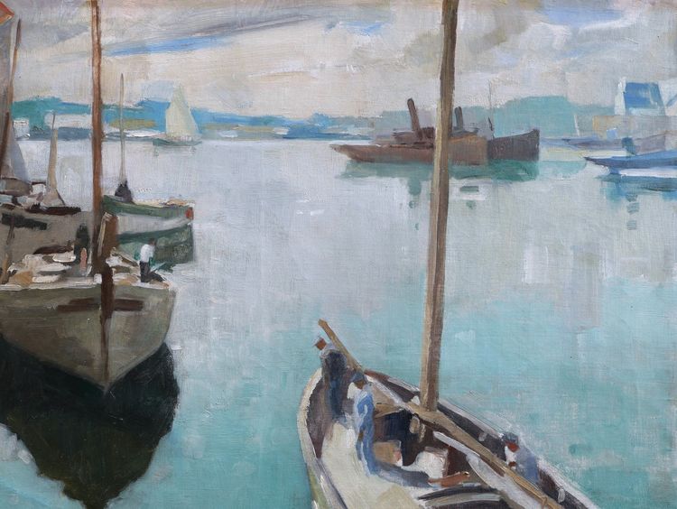 François Frenay, Boats In The Harbor Of Brest