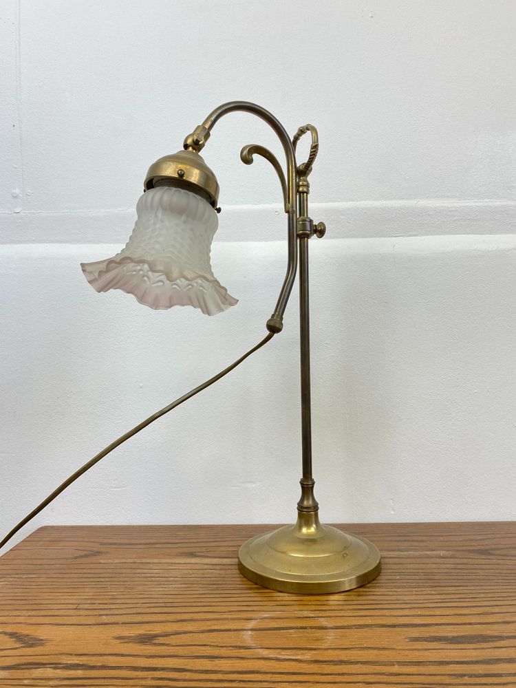 Art Nouveau Tulip Lamp in Gilded Brass Circa 1890