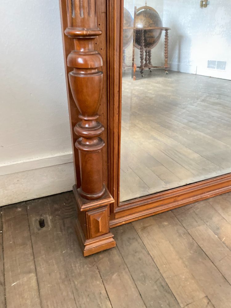 Important 19th Century Henri II Style Beveled Mirror in Solid Wood - 96cm X 150cm