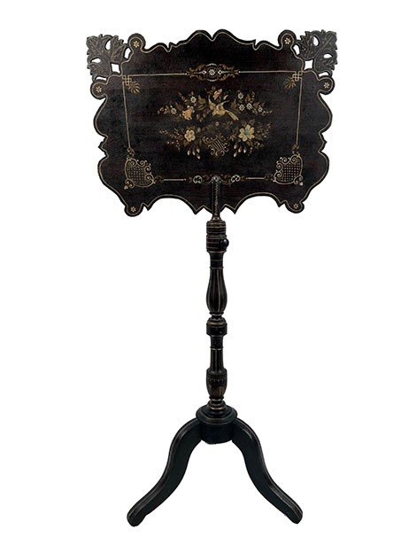 Screen in blackened wood and boiled cardboard, Napoleon III period