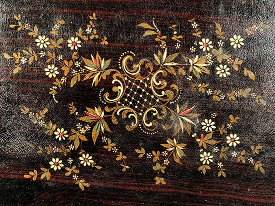 Screen in blackened wood and boiled cardboard, Napoleon III period