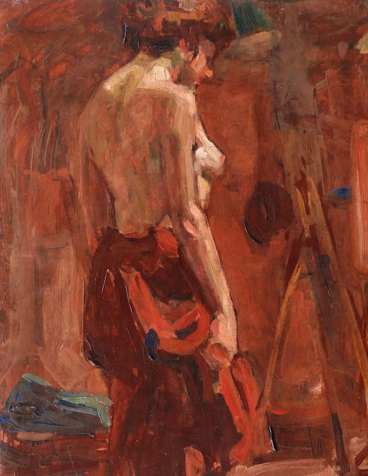 Delotel, French School Circa 1930, Nude In The Studio