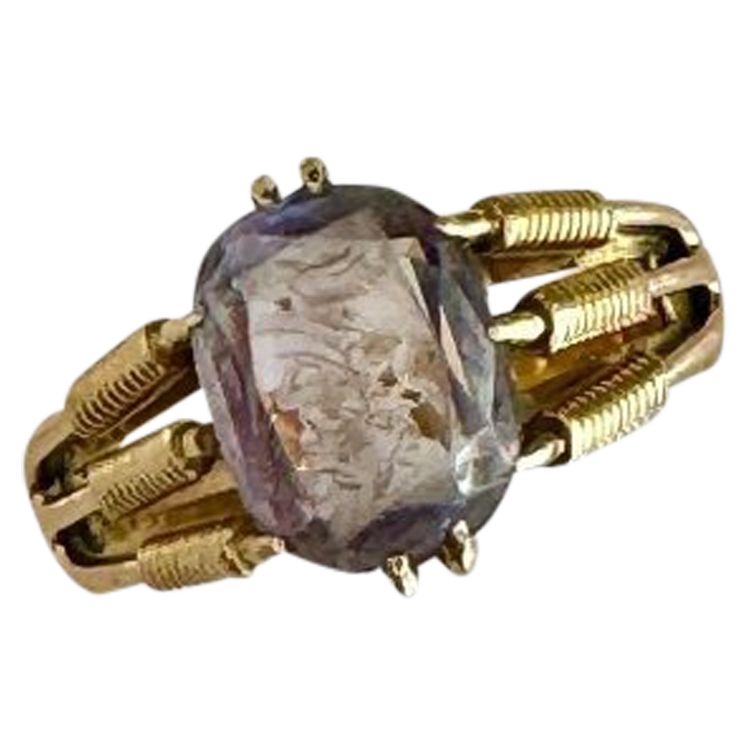 Gold Ring With Intaglio On Amethyst