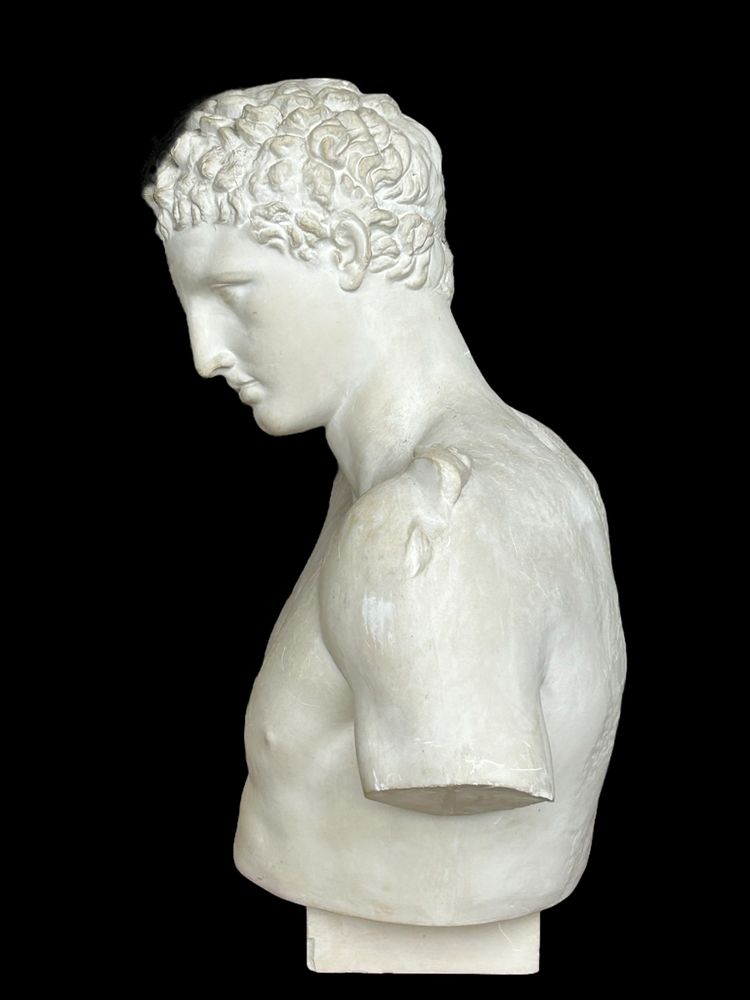 Very Important Antique Bust of Hermes After Praxiteles - Plaster 20th Century H 75 cm