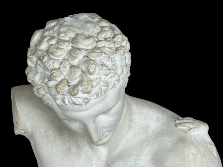 Very Important Antique Bust of Hermes After Praxiteles - Plaster 20th Century H 75 cm