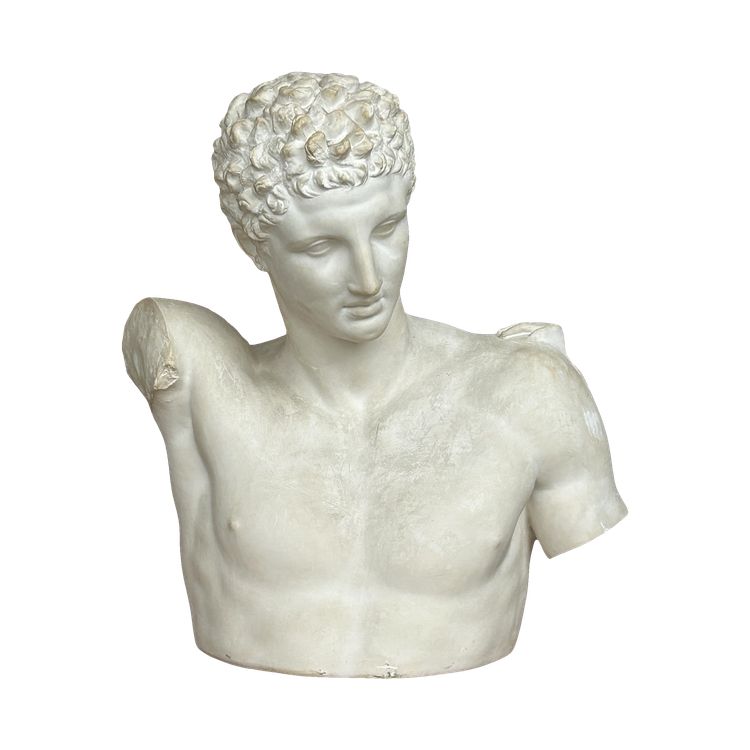 Very Important Antique Bust of Hermes After Praxiteles - Plaster 20th Century H 75 cm