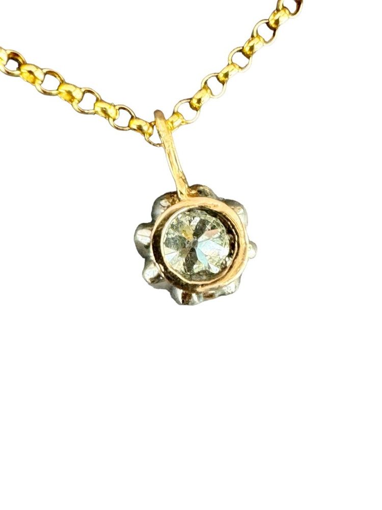 Art Nouveau Solitaire Diamond Pendant