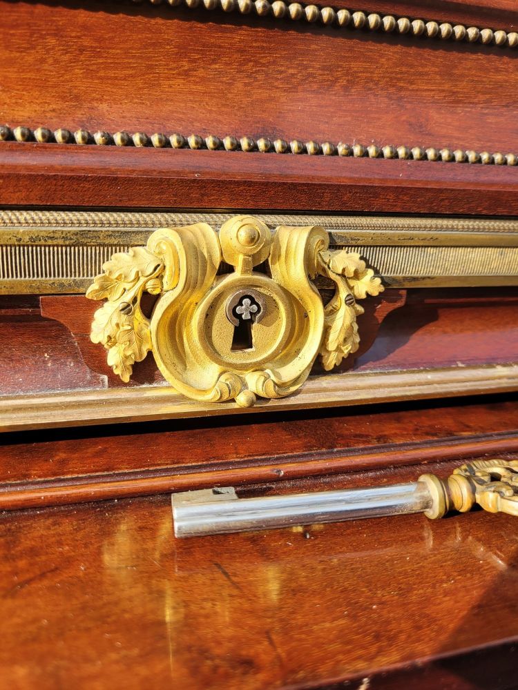 Attributed to H Dasson, Mahogany Cylinder Desk, 19th Century