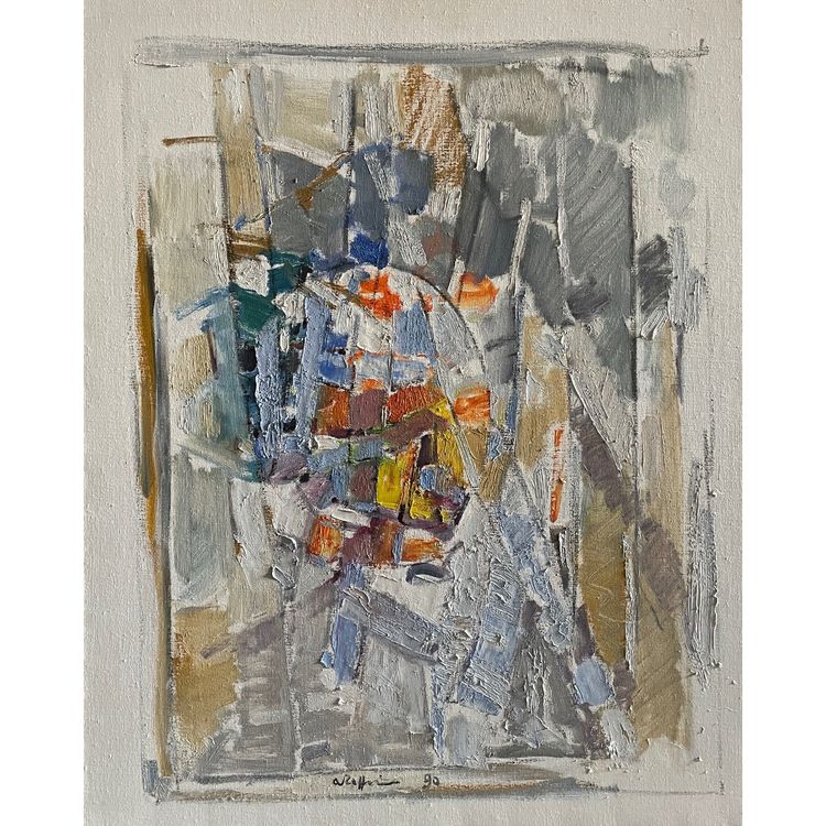 André RAFFIN (1927-2005). Weiße Serie Nr. 9, 1990. Öl auf Leinwand