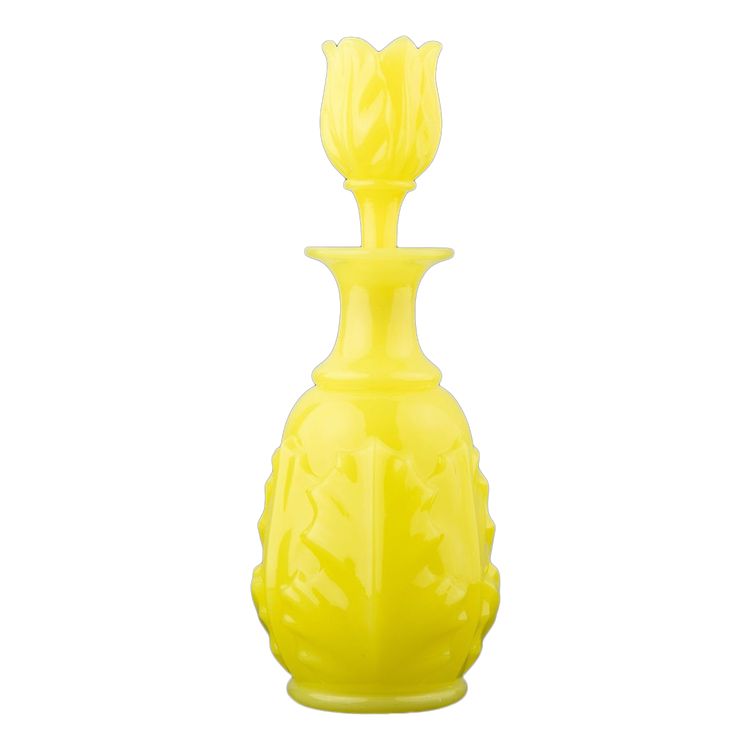 Baccarat: Large Yellow Opaline Bottle