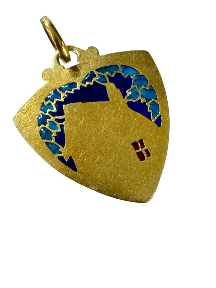 Love Medal: A Cottage and a Heart in Gold and Art Nouveau Enamel