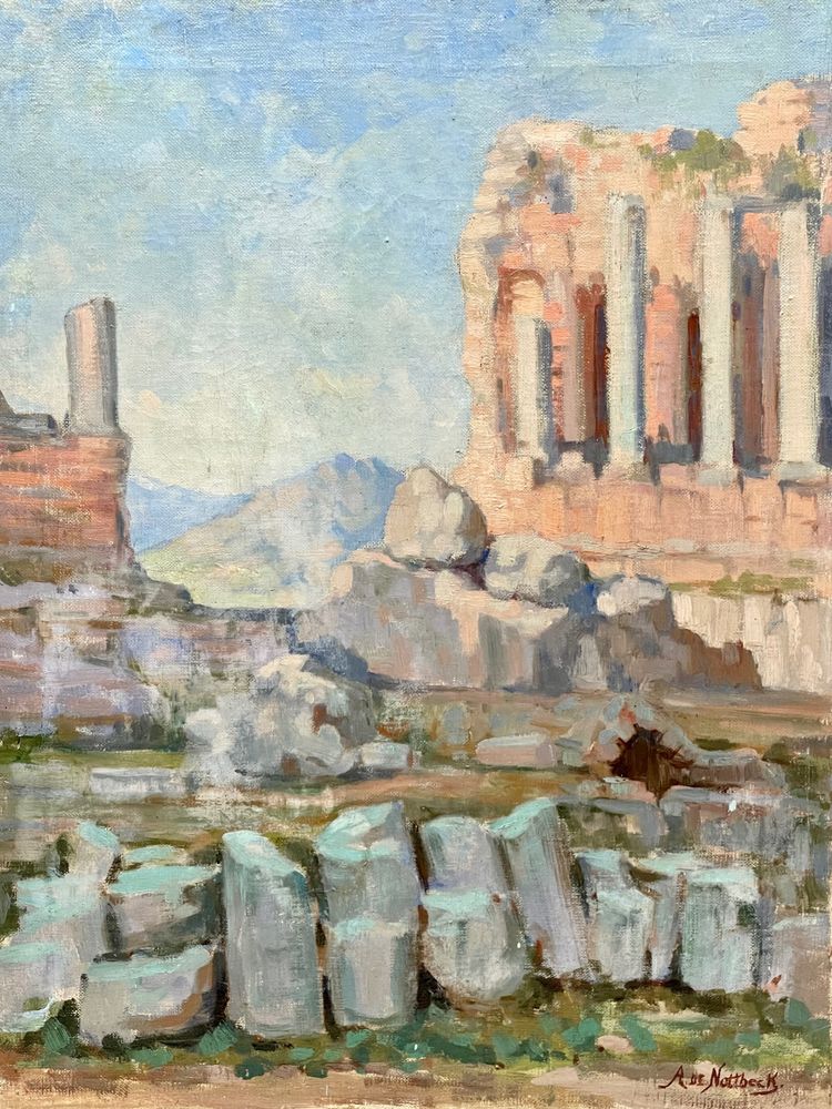 Ancient ruin in North Africa painted by Alfred Nottbeck