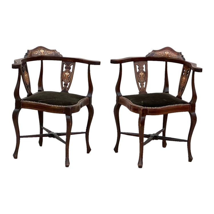 Pair of corner armchairs