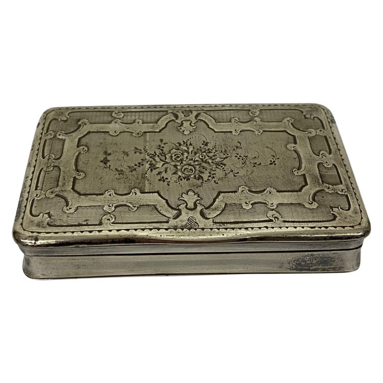 19th century solid silver box