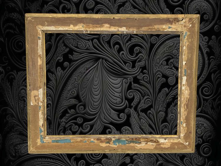 CORNICE PERIODO IMPERO XIX SECOLO IN LEGNO/STUCCO ORO PER DIPINTO 47,5 CM X 37 CM