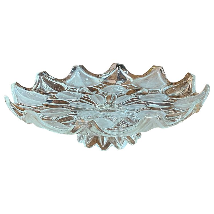 Large Glass Dish, Art Deco Decor