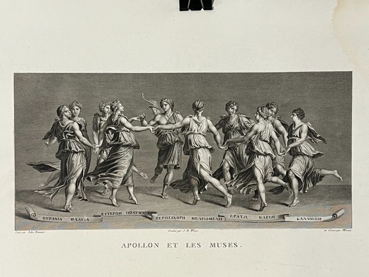 Apollo and the Muses, Julius Romanus, Roman School, Etching