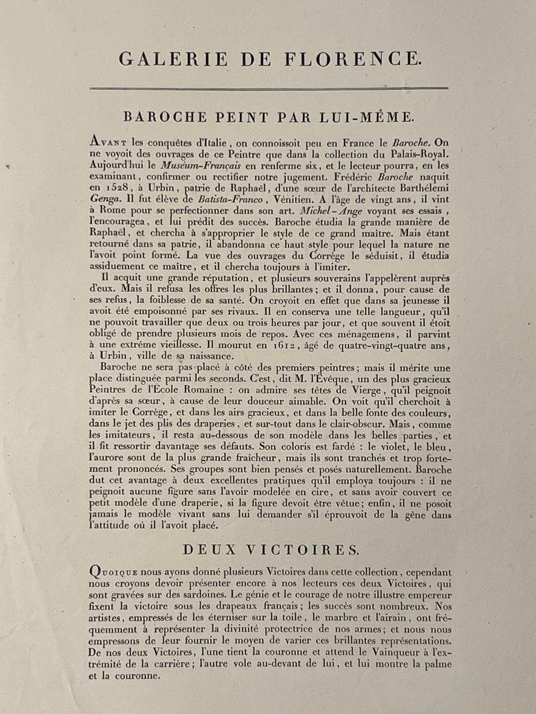 Frédéric Baroche Autoritratto, Due Vittorie Acquaforte