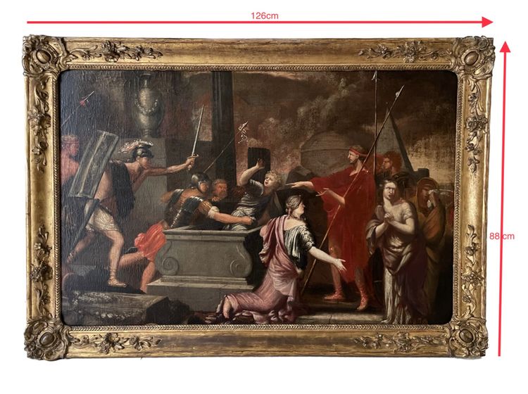 Large 17th century canvas “Ulysses discovering Astyanax”