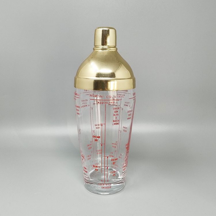 1960s Gorgeous Glass Cocktail Shaker. Made in Italy