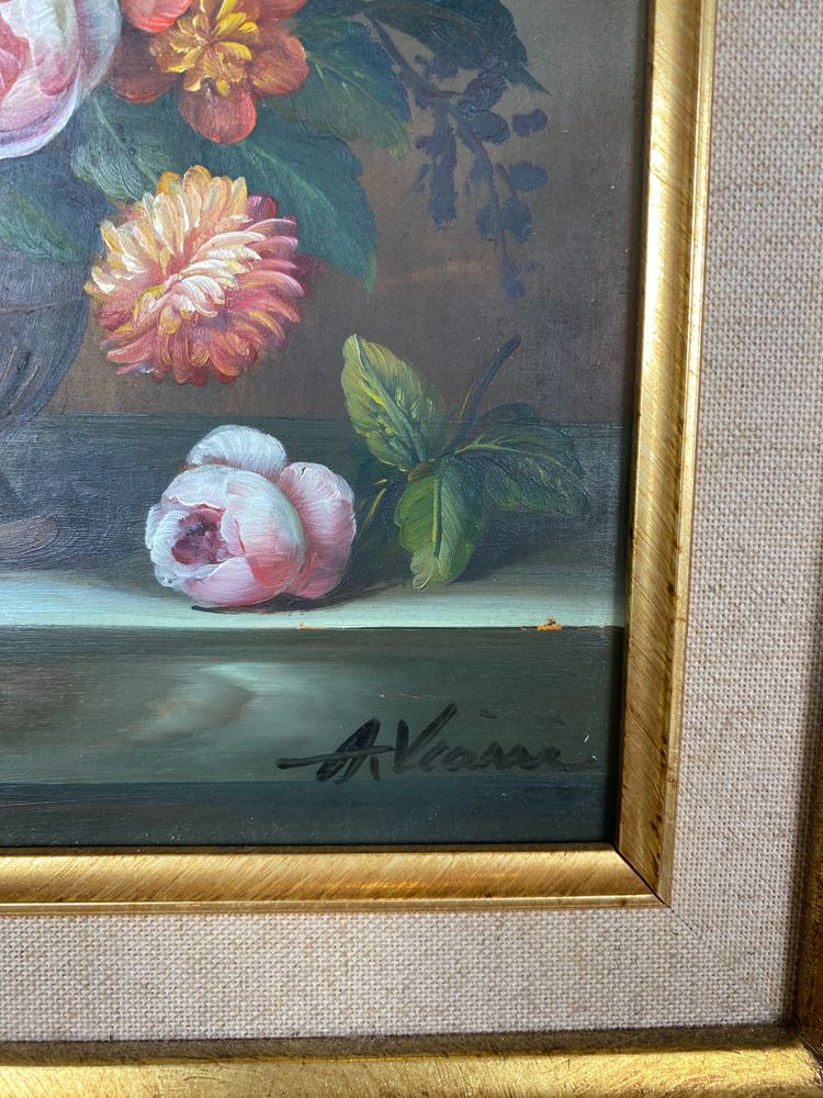 Oil on wood, late 19th century, signed A.Vianni