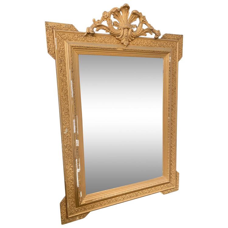 Large Gilded Mirror from the Napoleon III Period - 70cm X 100cm