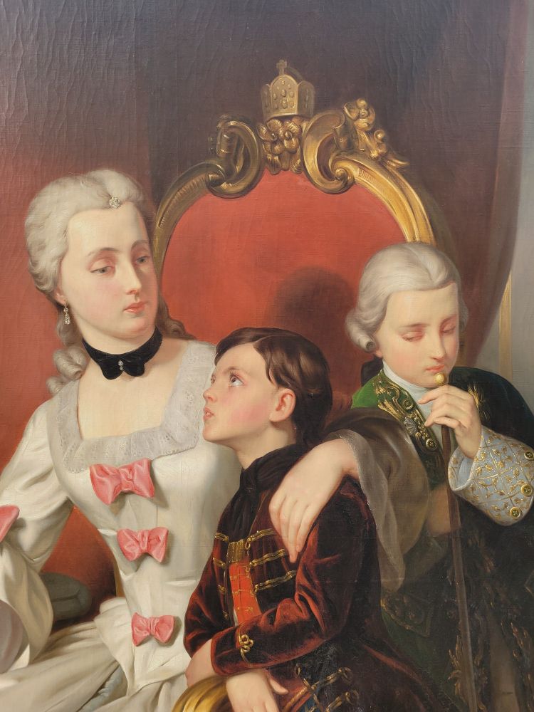 C Hermelein, Portrait of Princess Elisabeth of Prussia and her Sons, 19th Century