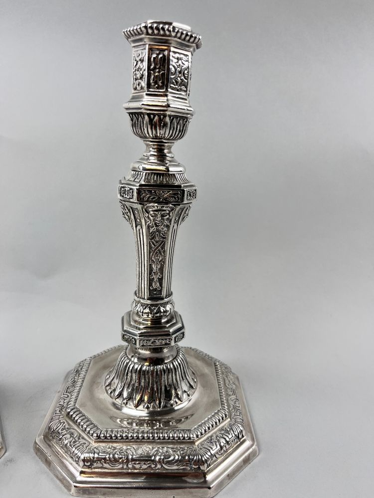 Pair of Christofle candlesticks/torches, Duperier model