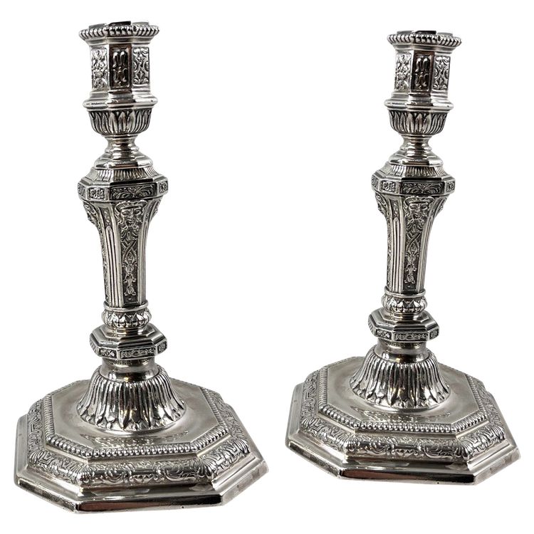 Pair of Christofle candlesticks/torches, Duperier model