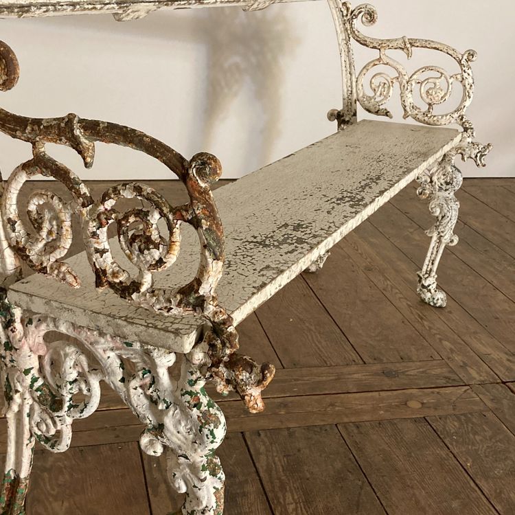 19th century cast iron garden bench