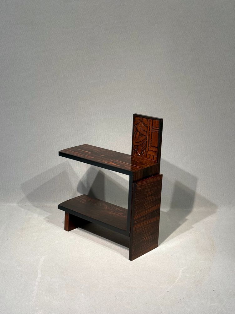 Art Deco console in Macassar ebony