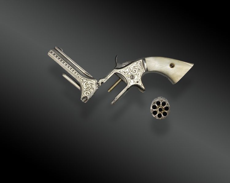 Revolver American Standard, Calibre 22, Finition Luxe, Gravé D’usine. états-unis XIXème Siècle