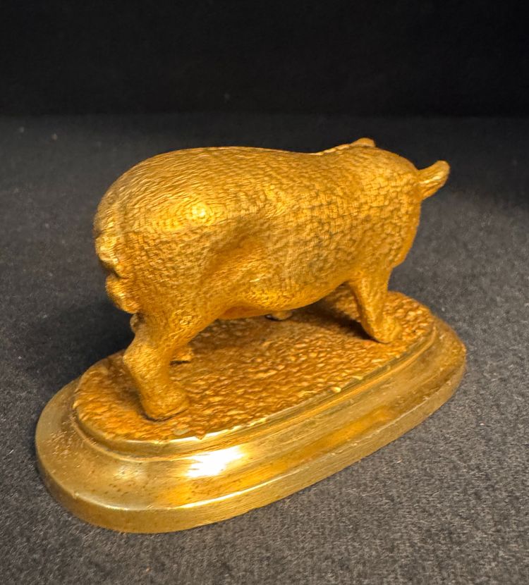 Gilded bronze animal sculpture ‘Pig’ late 19th century