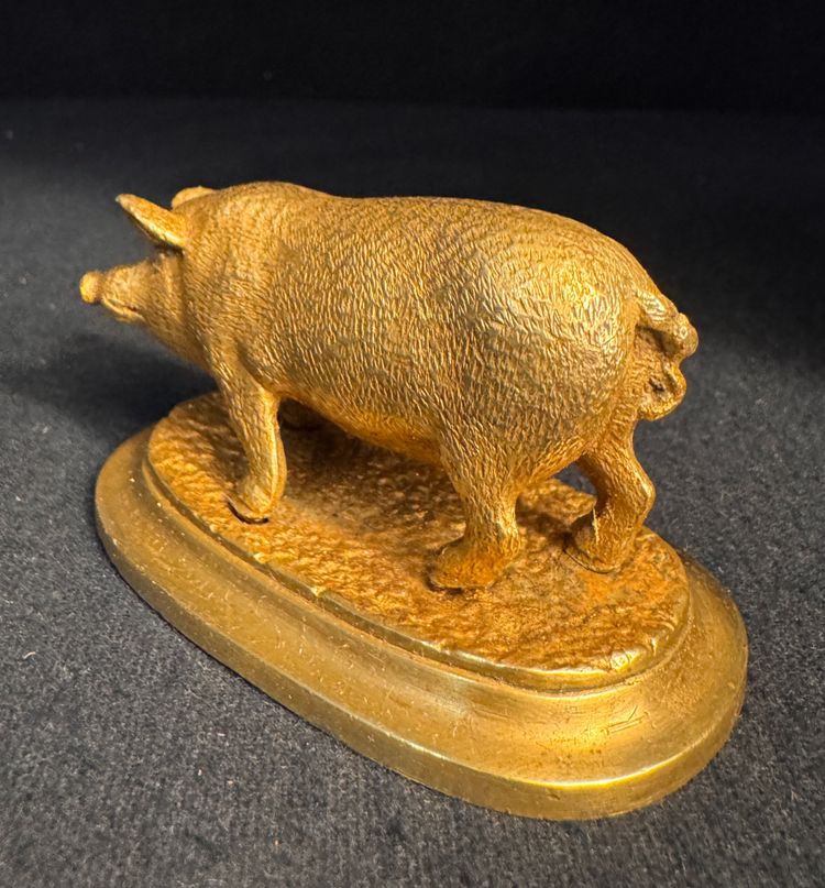 Gilded bronze animal sculpture ‘Pig’ late 19th century