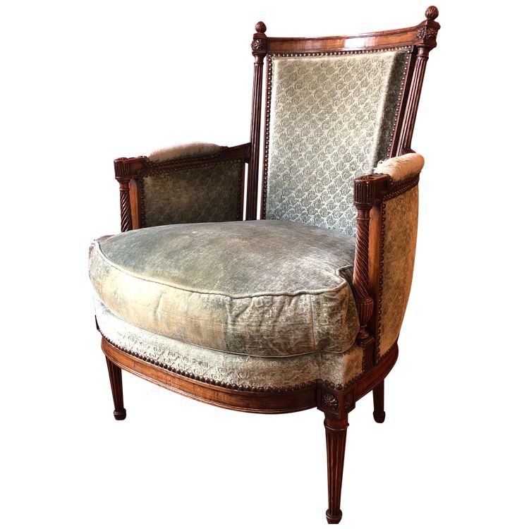 Large bergere with columns, Louis XVI period