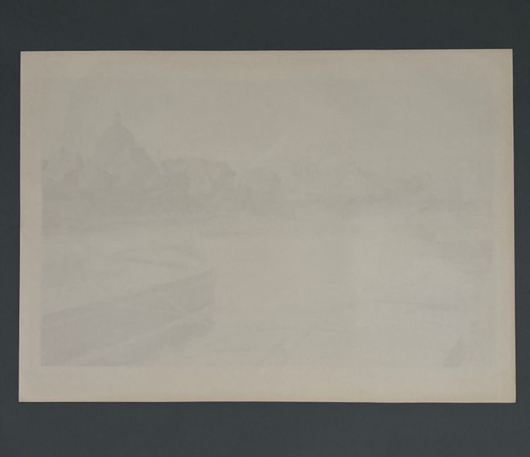 Lithographie par Henri Rivière Paysages Parisiens - L'Institut et la Cité