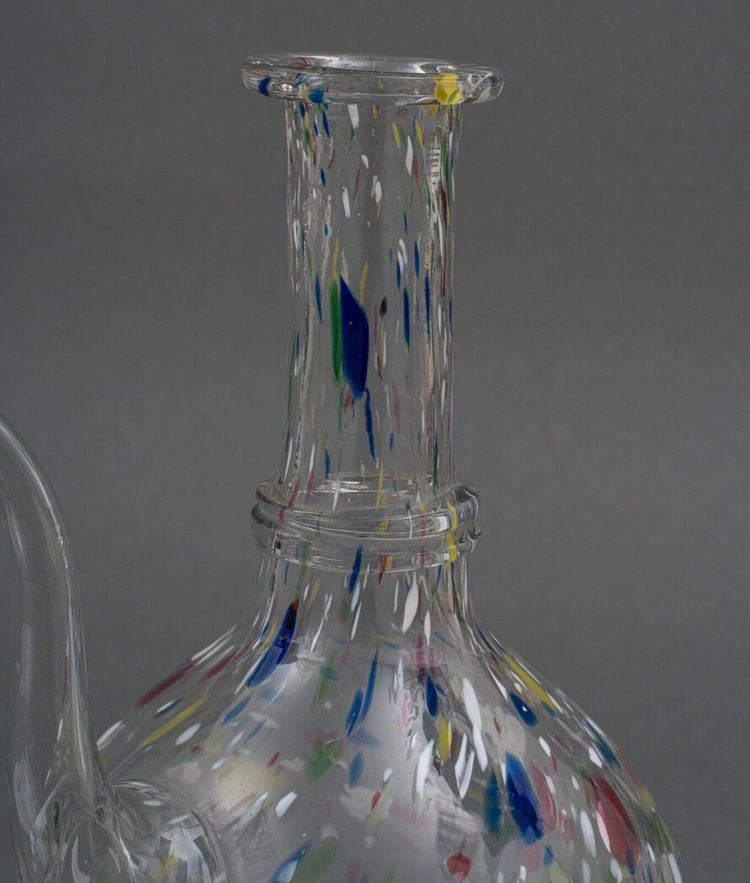 18th century blown glass carafe Color inclusions Shower base