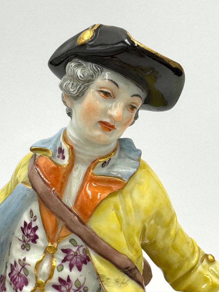 Meissen - porcelain figure of a child gardener with shepherd's crook