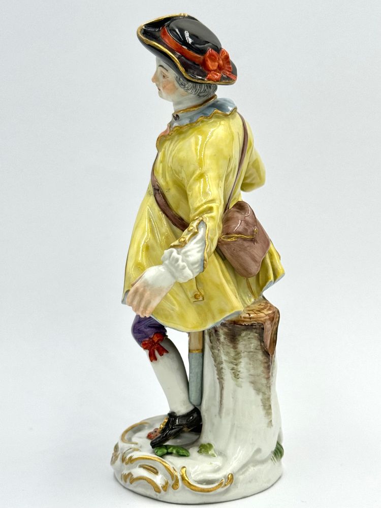 Meissen - porcelain figure of a child gardener with shepherd's crook