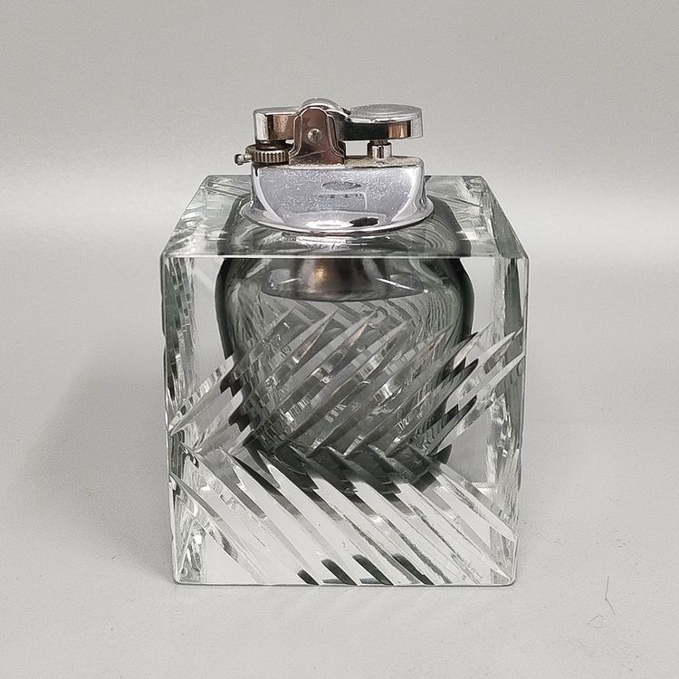 1960s Stunning Grey Table Lighter in Murano Sommerso Glass By Flavio Poli for Seguso