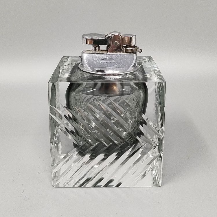 1960s Stunning Grey Table Lighter in Murano Sommerso Glass By Flavio Poli for Seguso